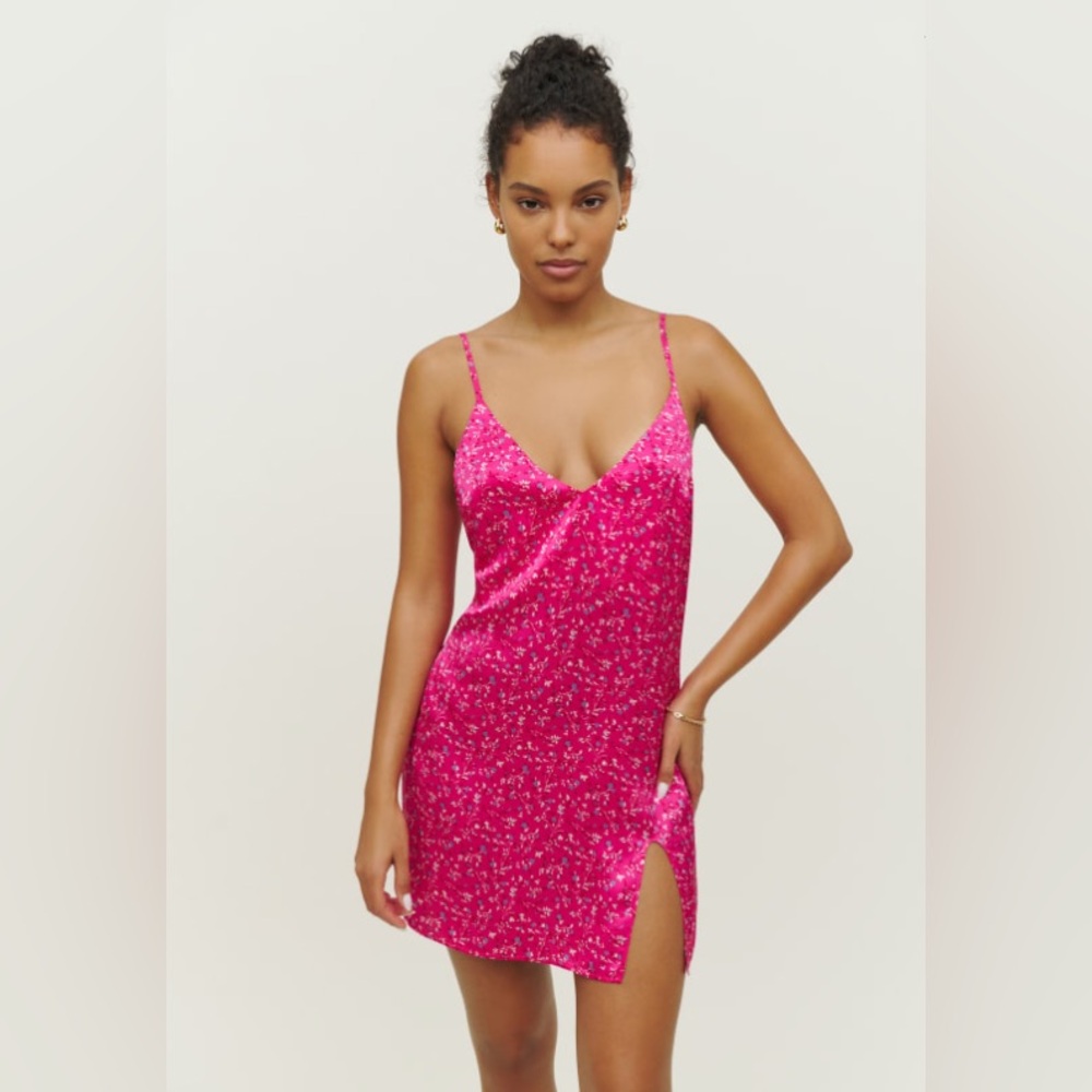 REFORMATION Ballard 100% Silk Mini Dress